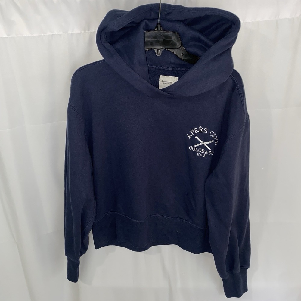 Abercrombie & Fitch Soft A&F Navy Blue Apres Club Colorado Ski Hoodie L
